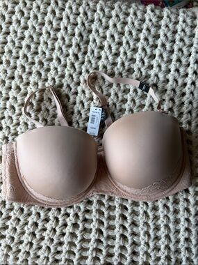 TORRID Bombshell Everyday Strapless Push-Up Bra with Lace Trim beige/nude 40DDD